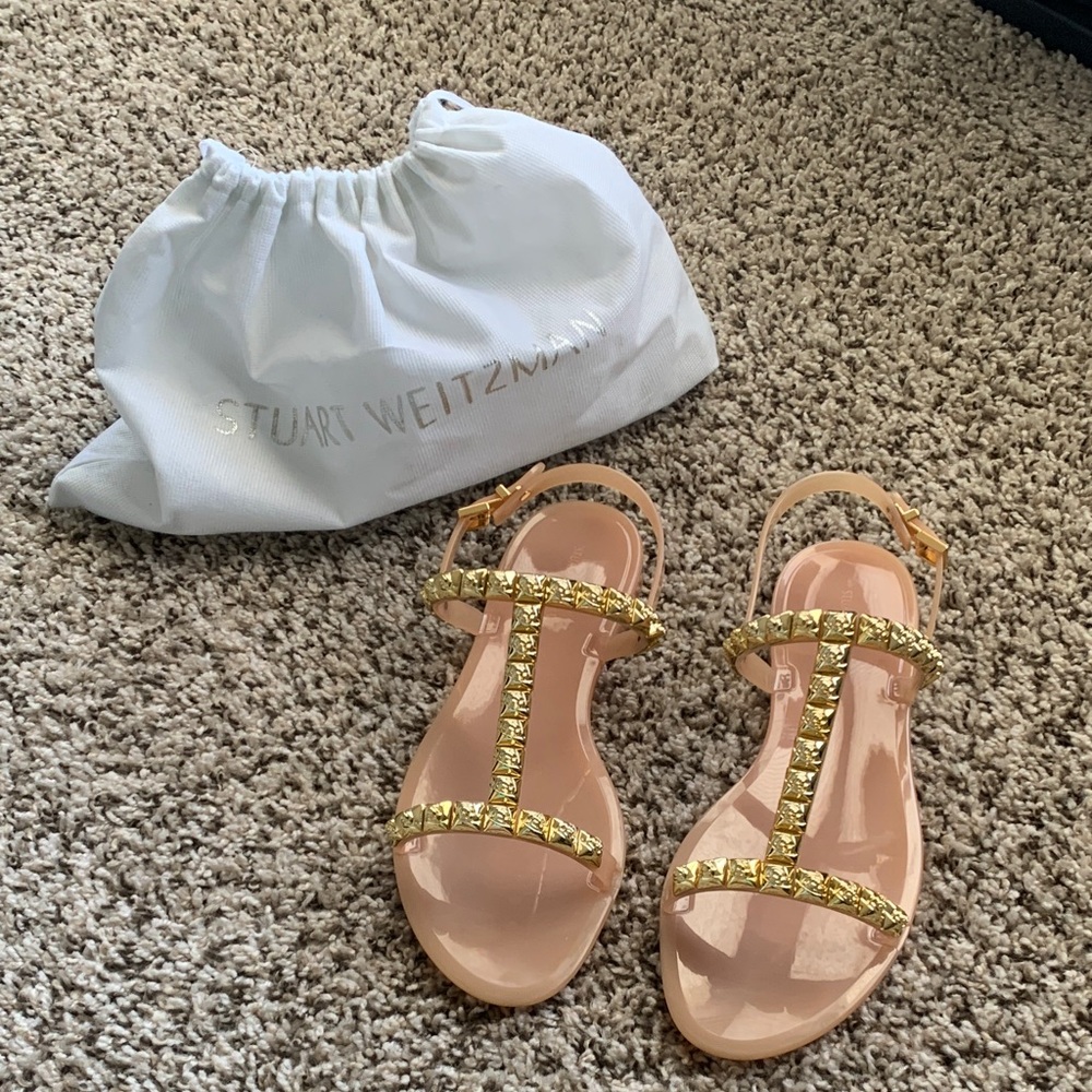 Stuart Weitzman Gold Embellished Sandals